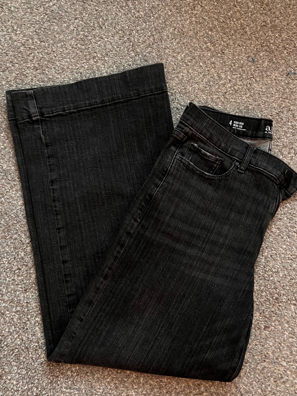 Back high rise wide leg jeans